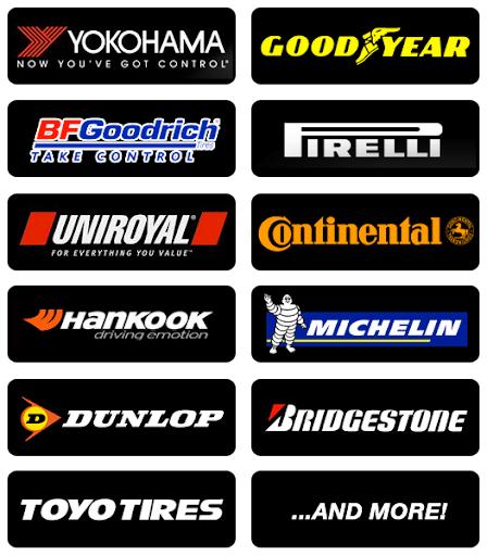 Logos of all Tyre brands